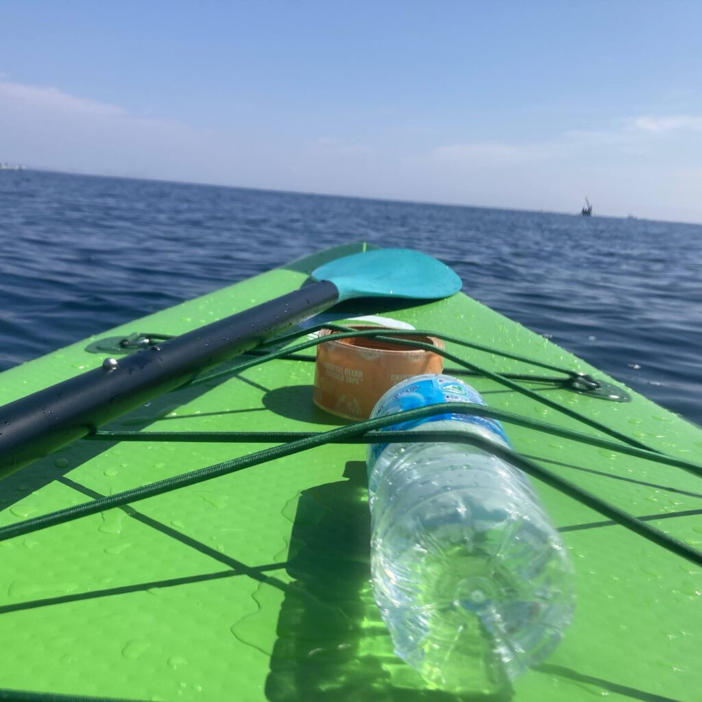 SUPの上で練習をするときの風景