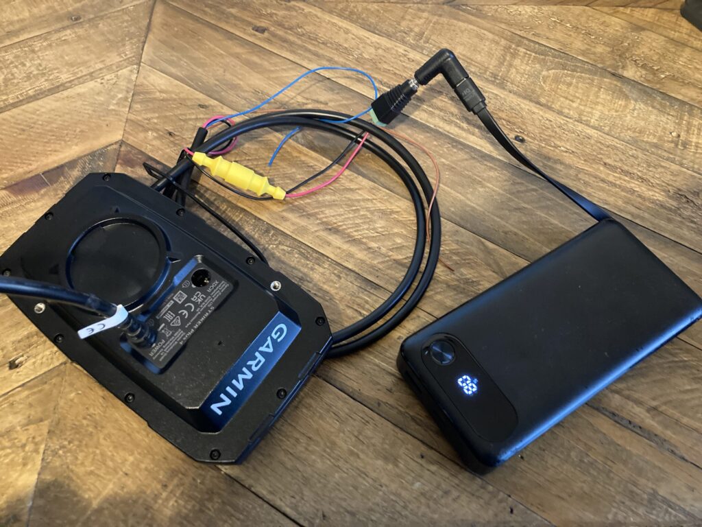 SUP釣りで使用しているAnker直出しUSB-Cと12V昇圧アダプターを使ったGarmin魚探の電源構成