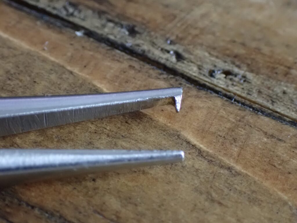 先端の鋭さと細さがわかるアップ写真