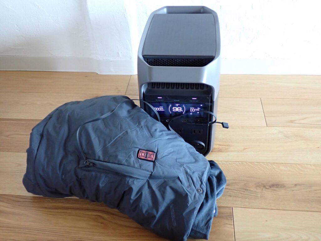 電気毛布稼働時のW表示