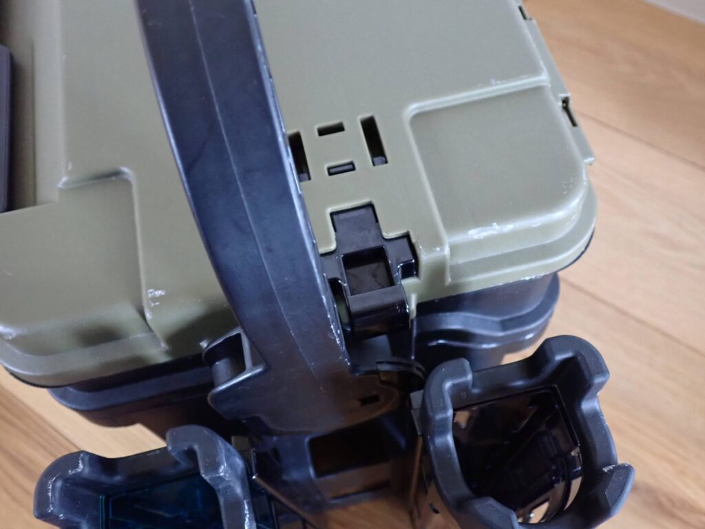 MEIHO VSシリーズのハンドルロック機構のアップ写真