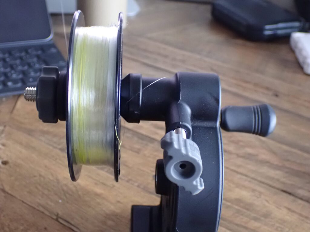 高速リサイクラー2.0に巻きスプールを設定した様子