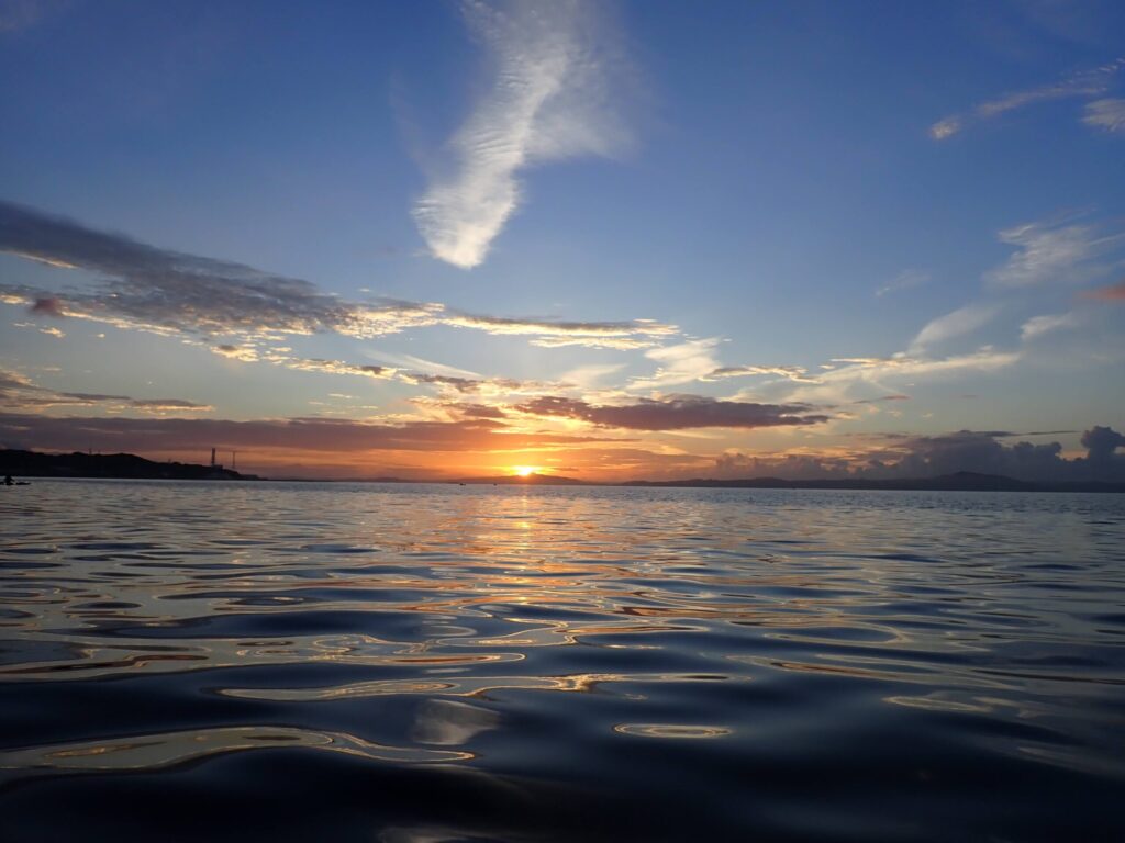 三浦の東京湾側でSUP釣りをした海上の様子